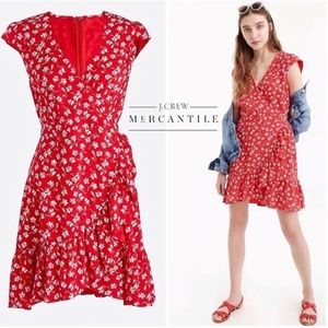 J. Crew Mercantile Faux-Wrap Floral Print Dress